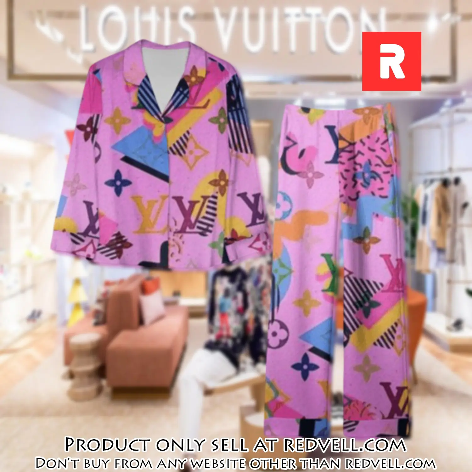 Trending luxury lv satin pajama set pjs1075 rv5533322